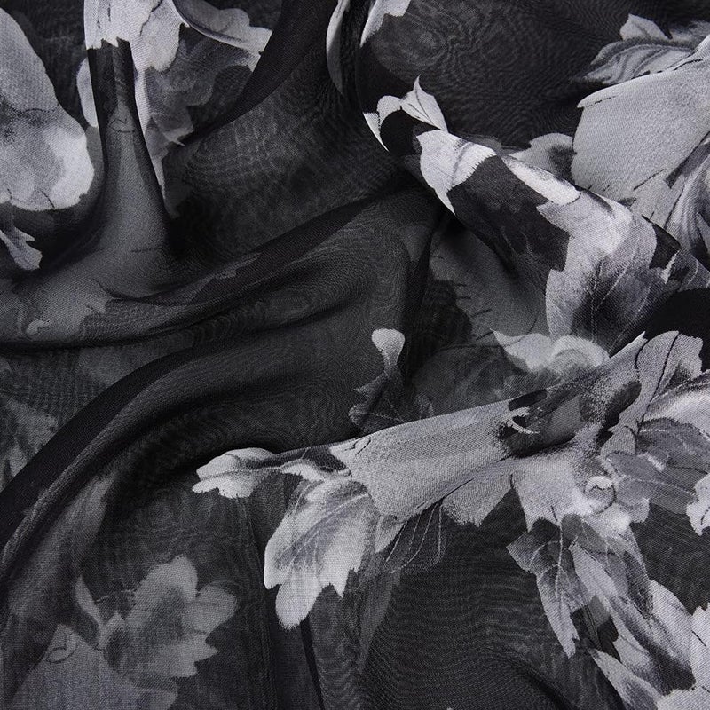 E-Clover Women Soft Floral Print Shawl Chiffon Sheer Scarf - Image 5
